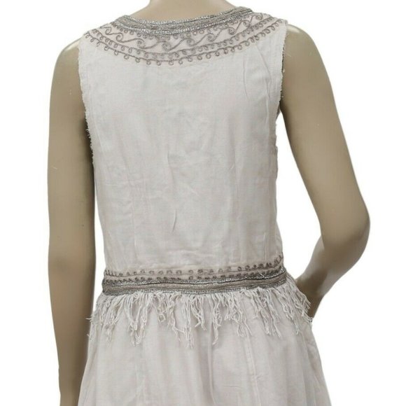 Free People Embroidered Lace Gray Wrap Dress S US - Picture 5 of 16